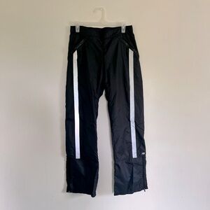 Women New Balance Black Track Pants with Silver Stripes Size Medium
